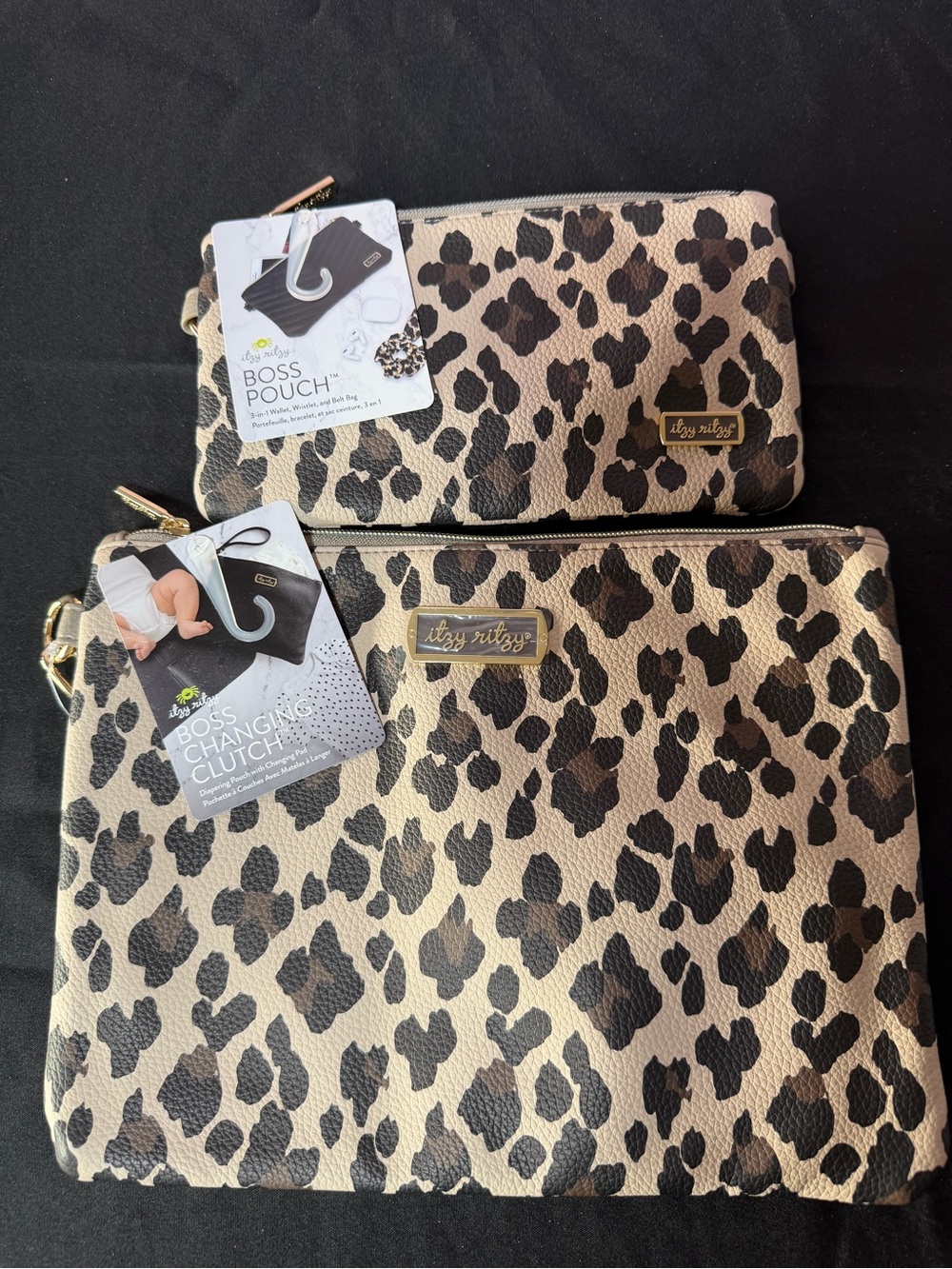 Itzy Ritzy Leopard Belt Bag & Cosmetic Pouch